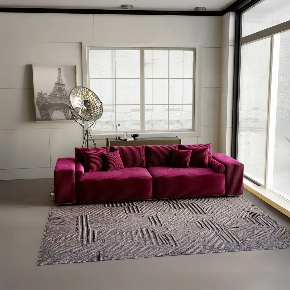 Canapea extensibilă dumonde cu ladă de depozitare si sezut confortabil din spuma high-density, Marbela Zoom Red XXL 295x100 cm