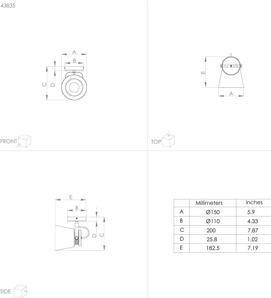 Spot de perete TWICKEN 1xE27/28W/230V Eglo 43835