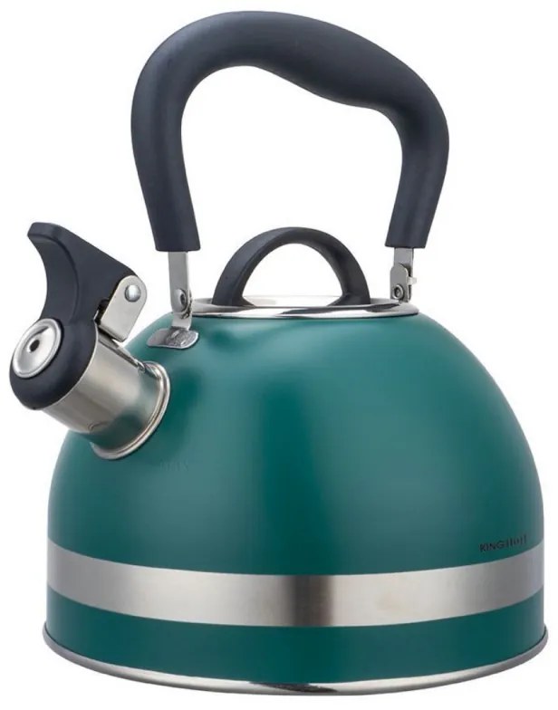 Ceainic cu fluier Kinghoff KH 1855, 1.8 l, Inductie, Maner izolat termic, Verde