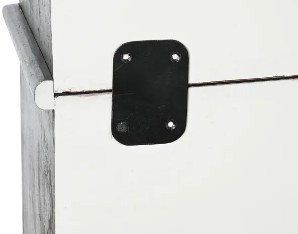 Vitrina, neagra, din lemn masiv, cu aspect vintage, Manor