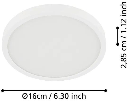 Eglo 900638 - Plafonieră LED FUEVA pentru baie LED/11W/230V IP44 albă