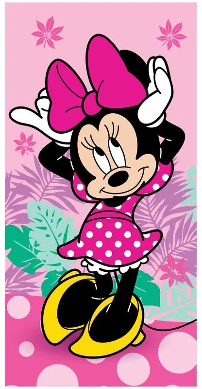 Disney Minnie Prosop de baie, prosop de plajă Pretty in Pink 70x140cm