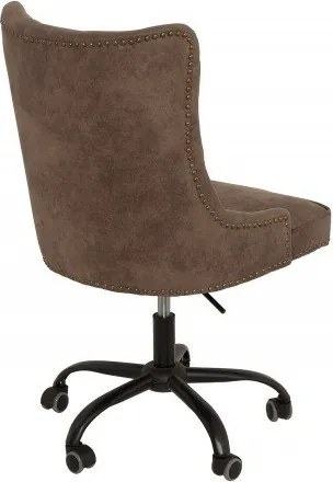 Scaun de birou elegant Victorian, microfibra maro vintage