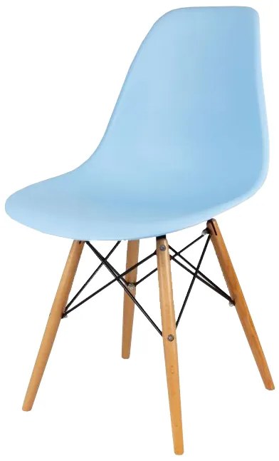 Scaune de sufragerie 4buc albastre, stil scandinav Classic