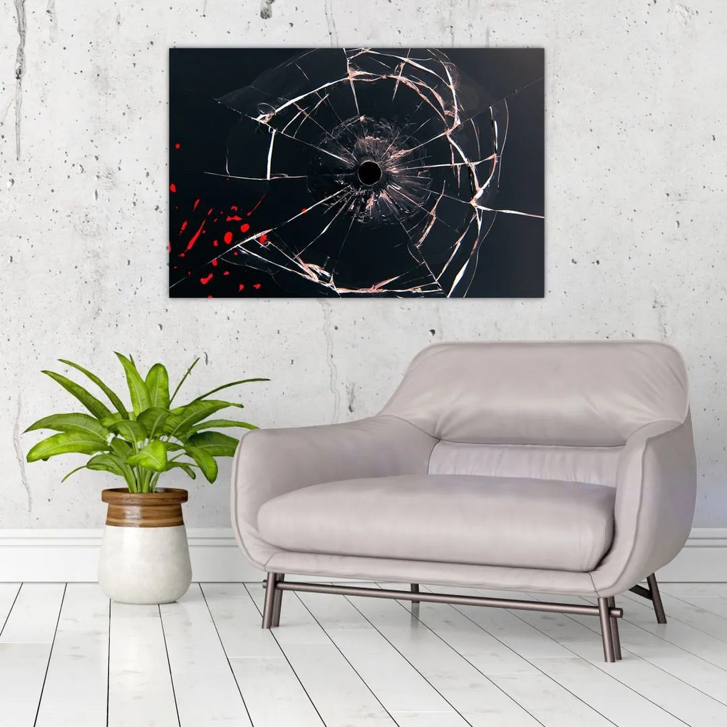 Tablou abstract - sticla spartă (90x60 cm)
