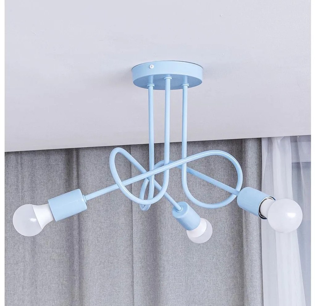 Lustră aplicată OXFORD, 3xE27/15W/230V, albastră