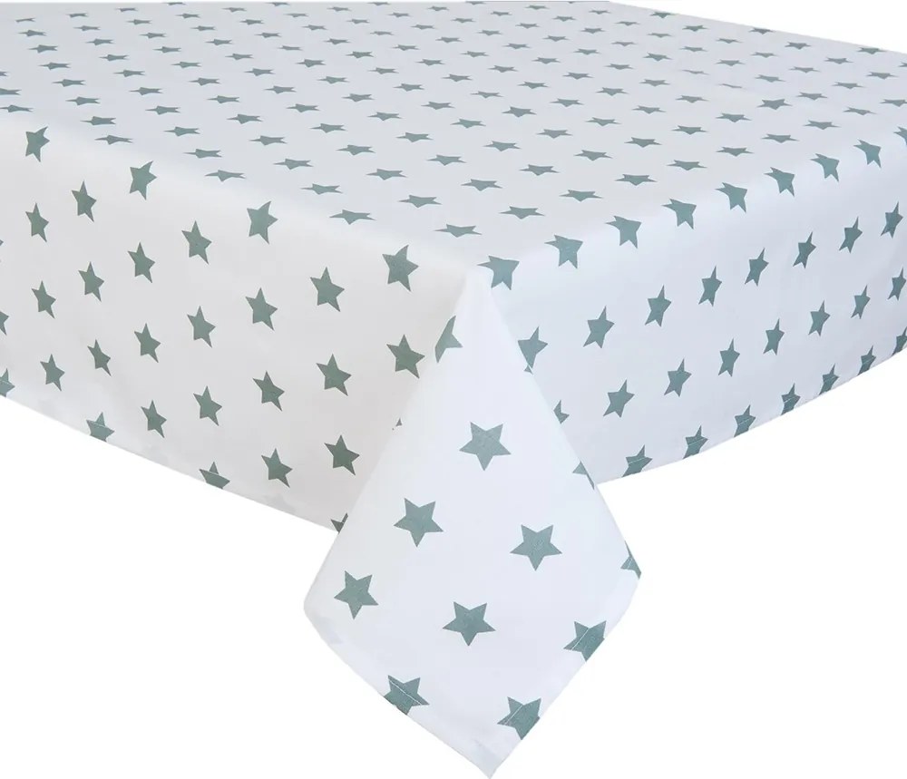 Fata de masa bumbac gri model stelute 130x180 cm