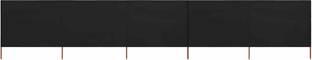 vidaXL Paravan anti-vânt cu 5 panouri, negru, 600 x 160 cm, textil
