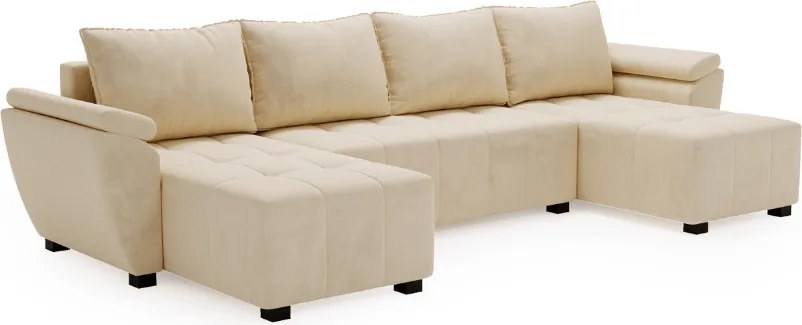 Coltar extensibil in forma de U LIVARO 305x140 cm, crem