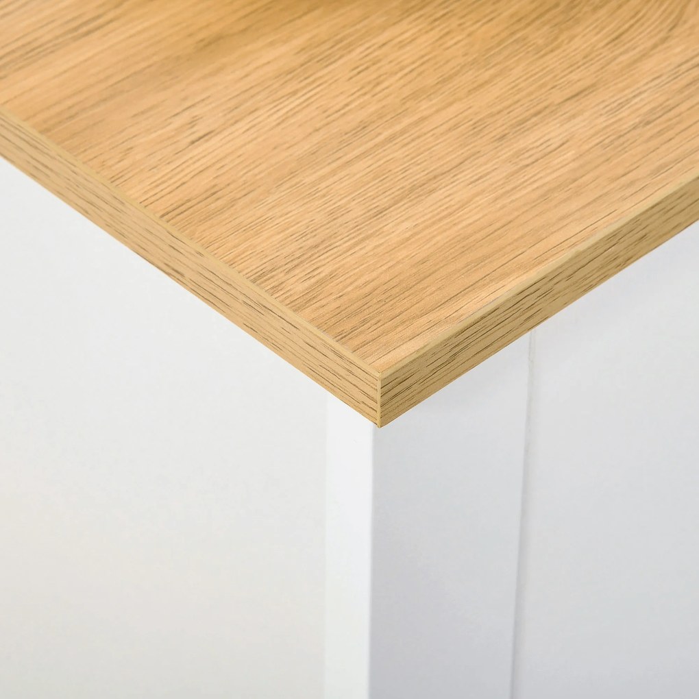 HOMCOM Dulap pentru pantofi cu 2 compartimente, capacitate 12 perechi, 72x26x80 cm, alb + maro | Aosom Romania