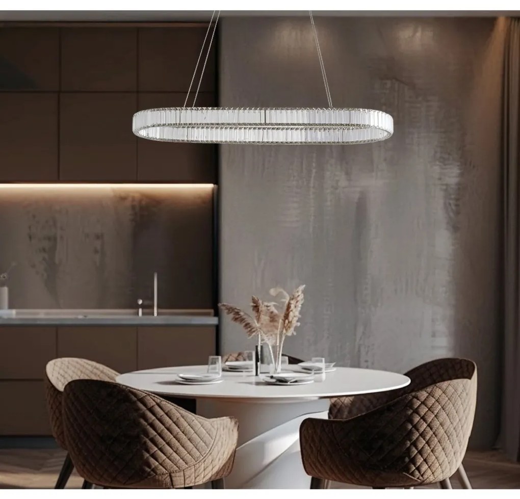 Lustra LED CCT suspendata cu telecomanda SPARKING auriu