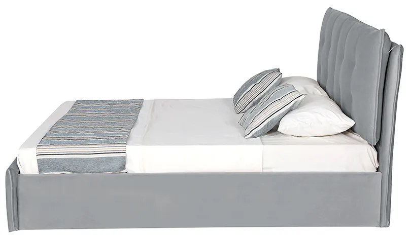 PAT CATIFEA CU DEPOZITARE CUDDLE, SISTEM HIDRAULIC DE RIDICARE, 180X200X116 (180X200) CM, CULOARE GRI