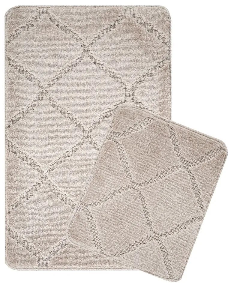 Covorașe de baie maro deschis 2 buc. 50x80 cm Cizgili – Foutastic