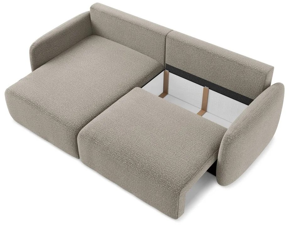 Colțar bej extensibil/cu spațiu de depozitare (cu colț pe partea stângă) Kalena – Makamii