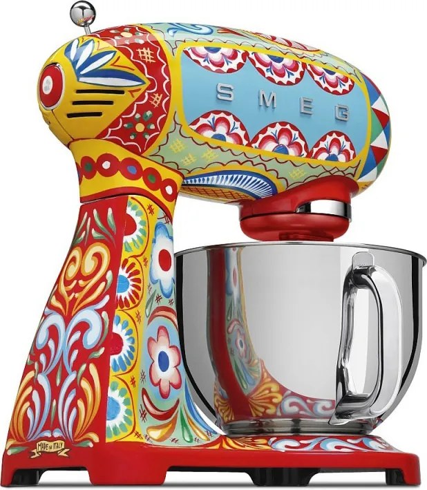 Mixer planetar SMEG Dolce & Gabbana SMF03DGEU, 800 W, 4,8 l, 10 viteze, Functie de pornire treptata, Multicolor