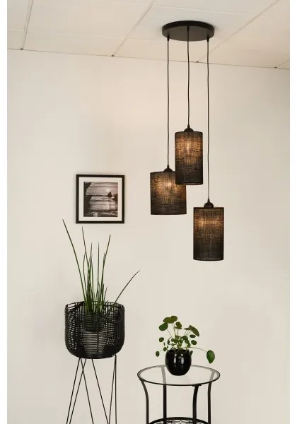 Brilagi - Lustr TUBES 3xE27/15W/230V negru pe cablu