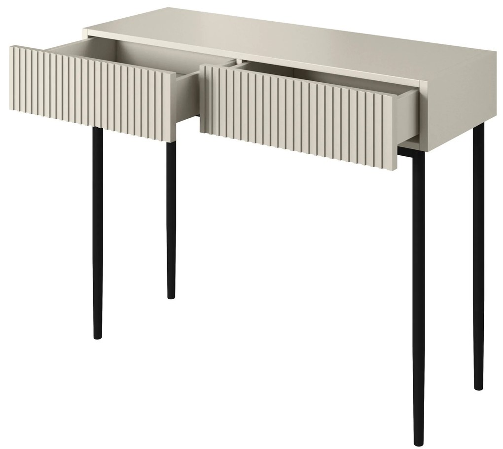 Masa de toaletă cu sertare Nicole 100 cm - cașmir / picioare negre