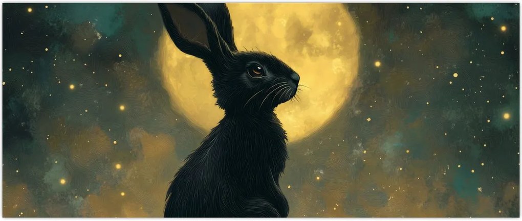 Tablou - Iepure cu lună (120x50 cm)
