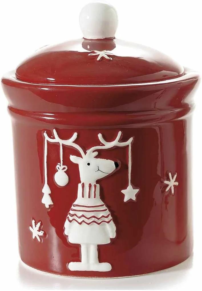 Borcan decorativ Reindeer Red