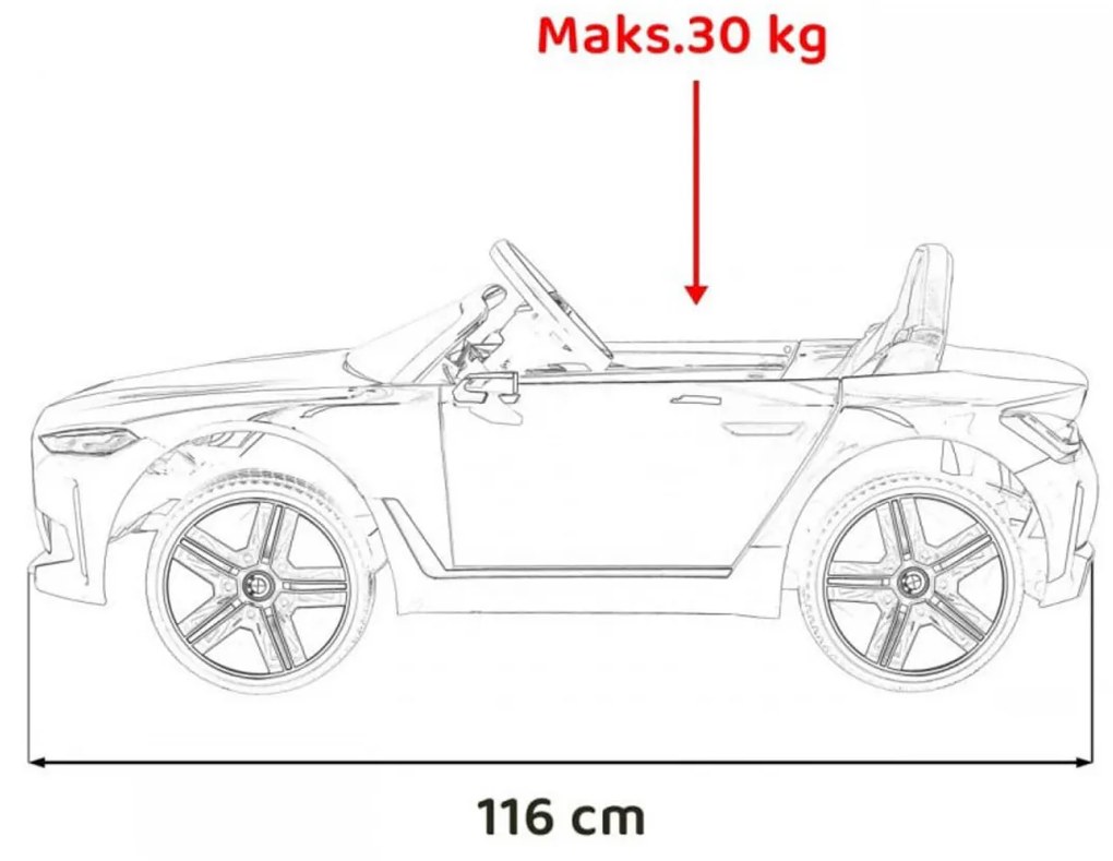 Masinuta Electrica cu acumulator pentru copii NOVOKIDS™ BMW I4, Cu telecomanda, Roti din Cauciuc EVA, Max 30 kg , Usi cu deschidere , 3 Viteze,