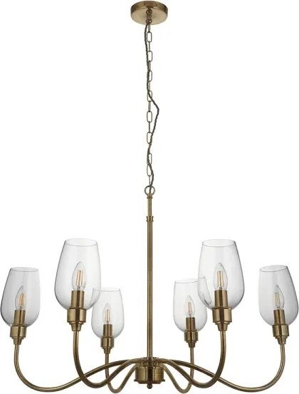 Endon 107791 - Candelabru pe lanț 6xE14/6W/230V alamă