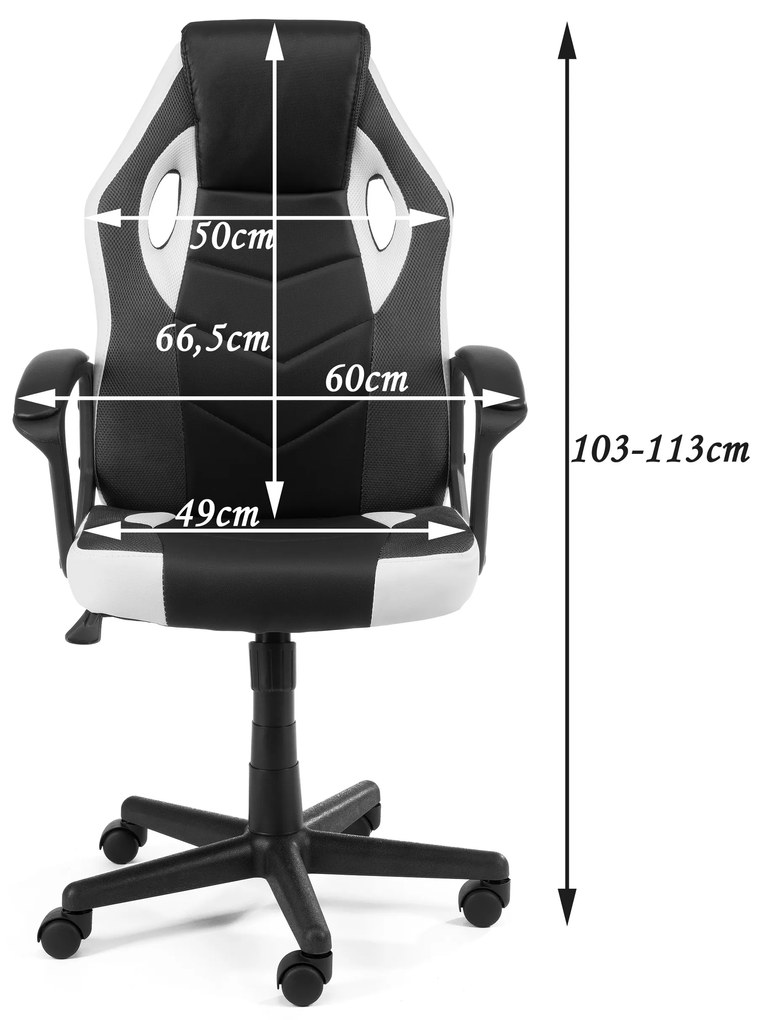 Scaun de birou/ Gaming Fiero (alb). 1071057
