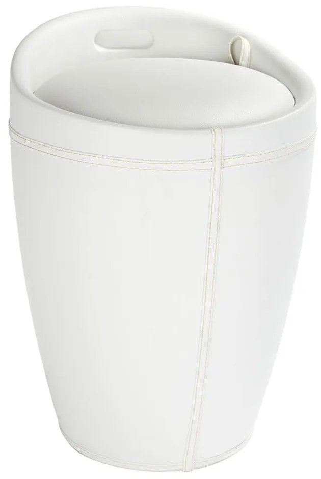 Coș de rufe taburet Wenko Candy Look, alb, 20 l
