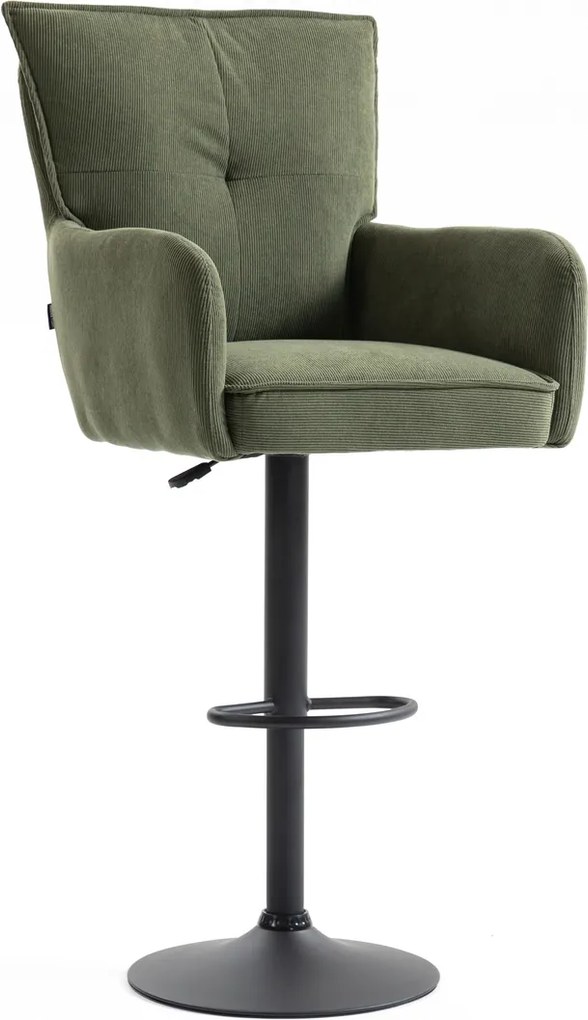 HR250W Scaun Catifea Reiată Premium culoare verde salvie Bază Neagră