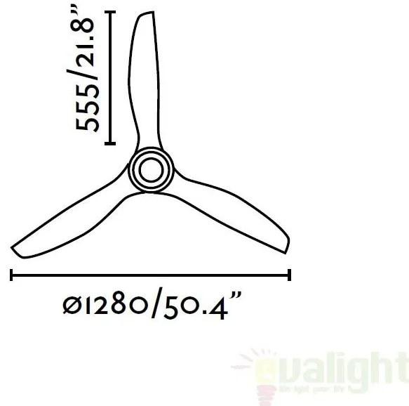 Ventilator modern cu telecomanda diam. 128 cm, JUST FAN Cromat 33394