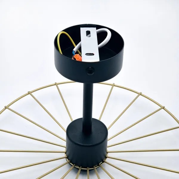 Lustră pe tijă MONTANA 1xE27/15W/230V d. 30 cm auriu/negru