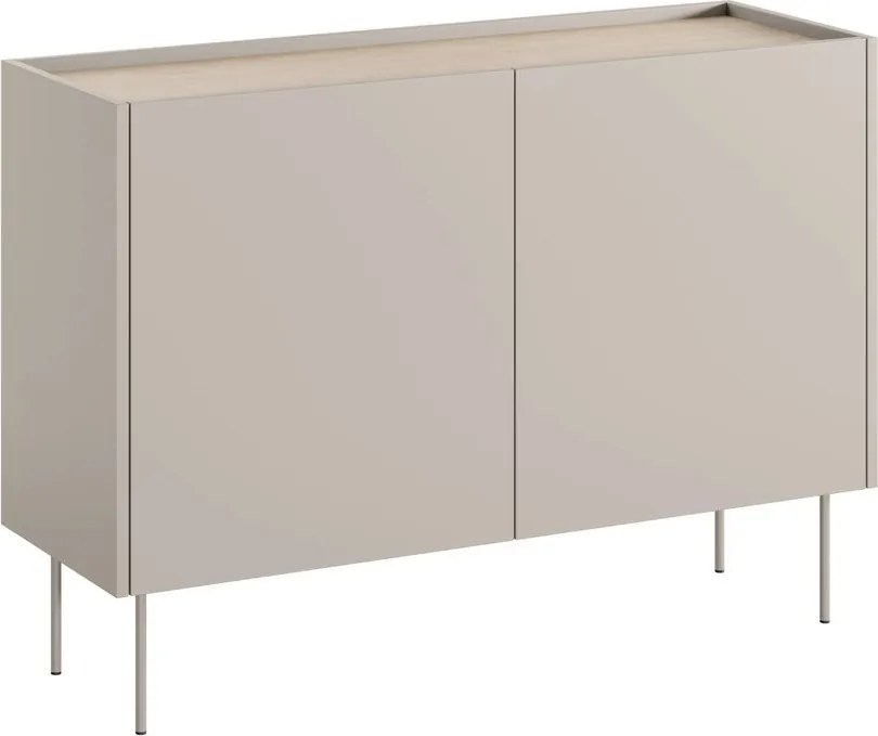 Comodă Desin 120 cm cu două uși - kaszmir / stejar nagano