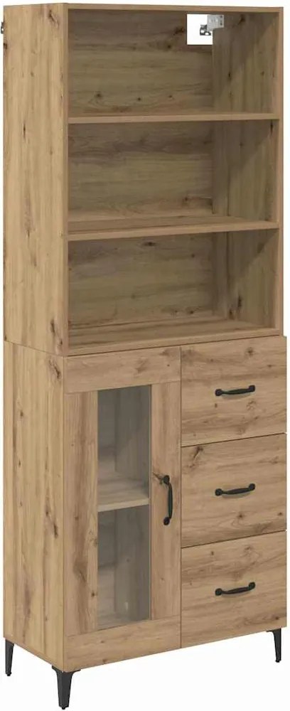 vidaXL Bufet Stejar Artizanal 69,5 x 34 x 180 cm Lemn compozit