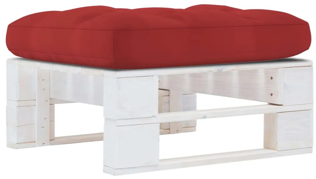 vidaXL Otoman din paleți de grădină, alb, lemn de pin tratat