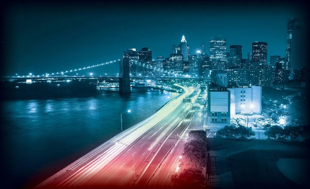 Fototapet - New York Brooklyn Bridge City (254x184 cm)