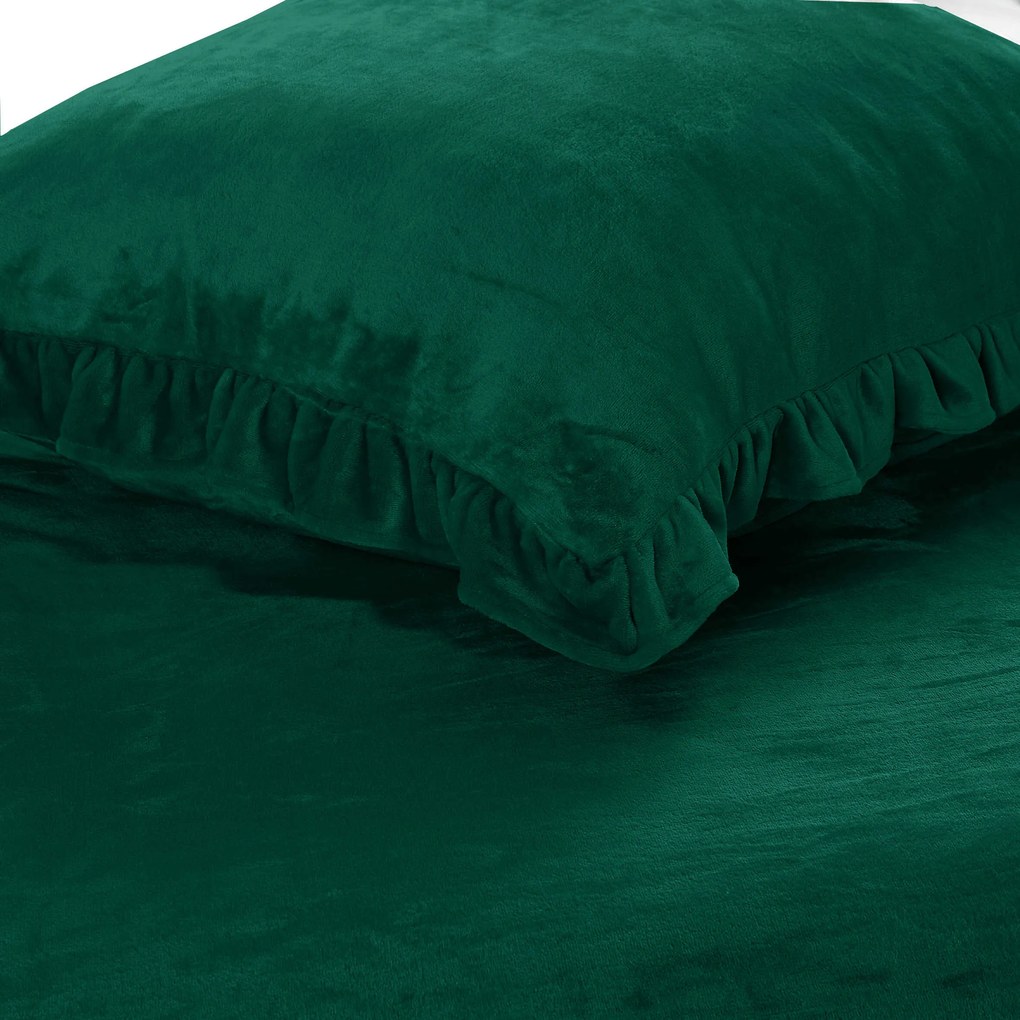 Lenjerie de pat microplus KOLANTE verde inchis Dimensiune lenjerie de pat: 70 x 80 cm | 140 x 200 cm