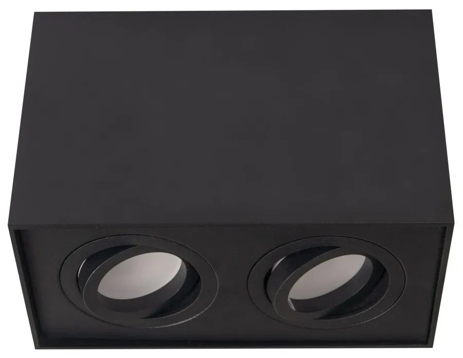 Plafoniera aplicata cu 2 spoturi directionabile, BASIC SQUARE II BK