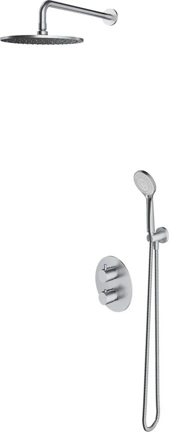 Sistem de dus incastrat Omnires Y cu baterie termostatata finisaj nichel periat