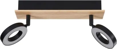 Eglo 901203 - Spot LED RIELVES 2xLED/4,2W/230V negru/maro