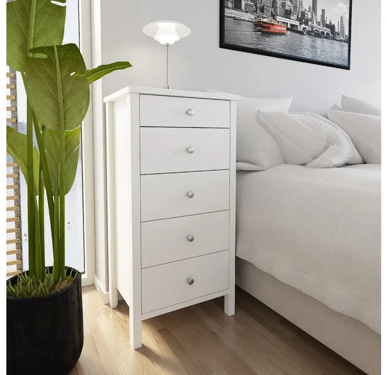 Tvilum Comoda cu 5 sertare Culoare alba, VITUS