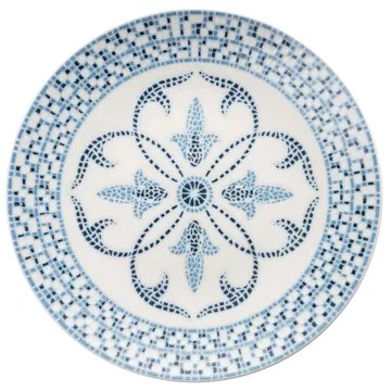 Set veselă 24 piese, porțelan, albastru