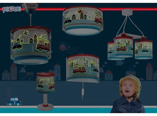 Dalber 60611N – lampă de veghe LED pentru copii POLICE, 1xG4/4W/230V, multicoloră