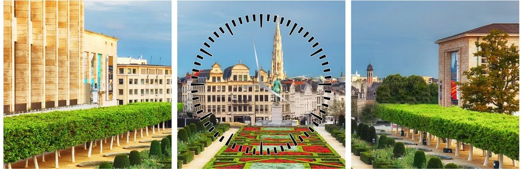 Tablou - Brussels (cu ceas) (90x30 cm)