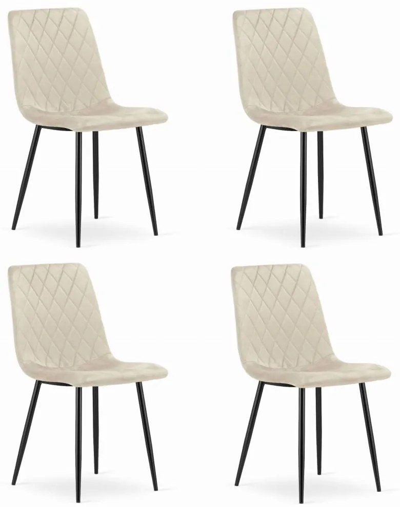 Set 4 Scaune Bucatarie/Dining Clay Catifea Bej