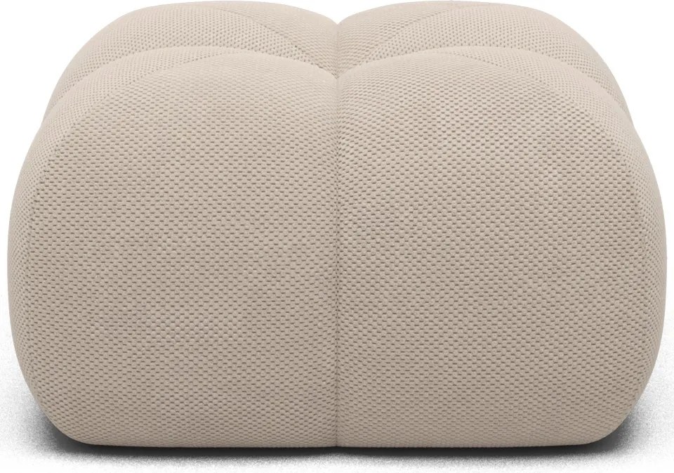 Puf Tapitat Covio 85x85x52 cm, Beige Velvet – Calmora 18