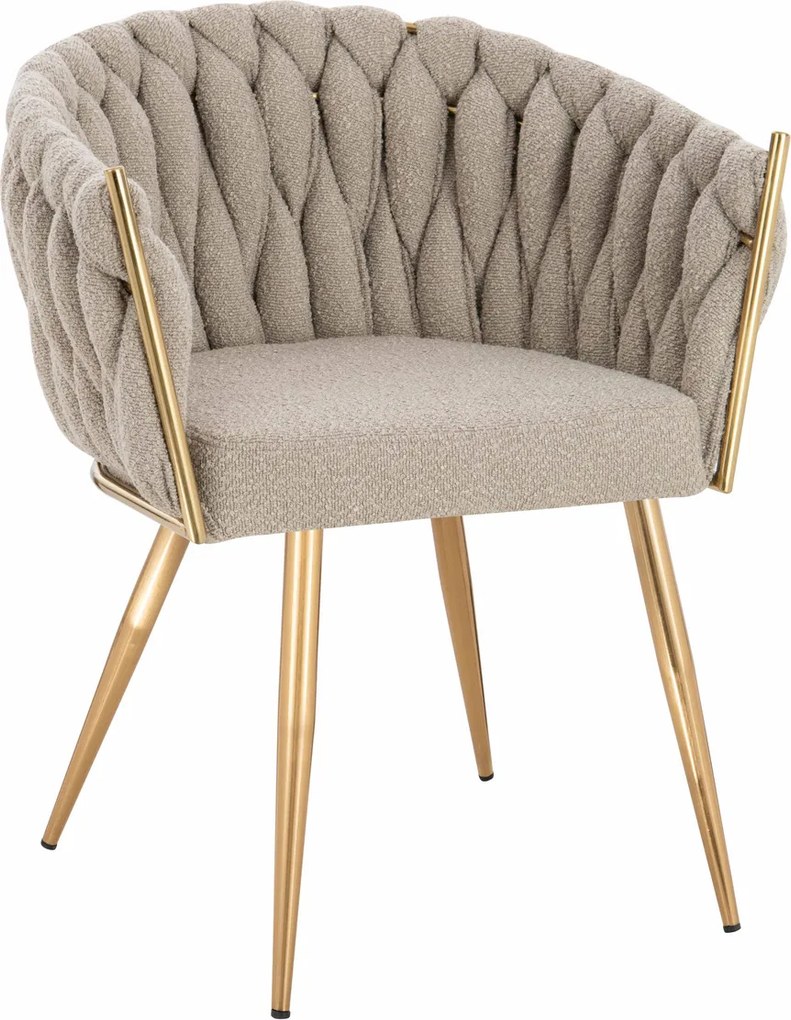 HR750 Scaun cu picioare Aurie Latte din Boucle