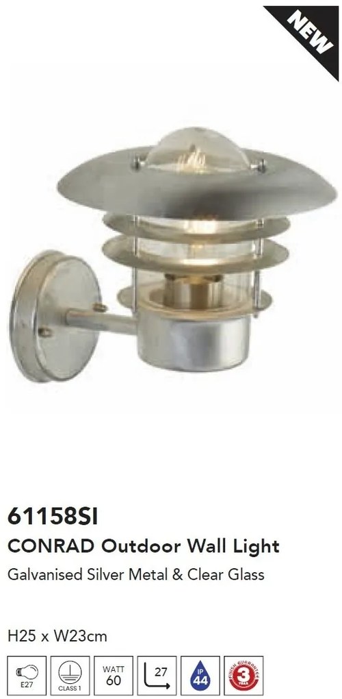 Aplica de perete iluminat exterior traditional IP44 Conrad