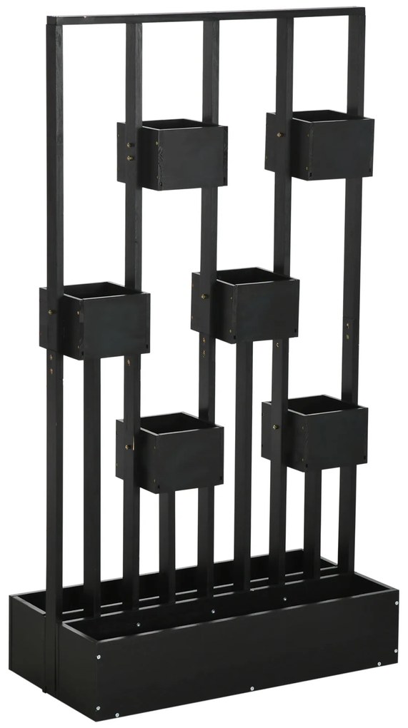 Outsunny Jardiniere inaltă cu grindă din lemn pentru plante, legume, flori sau ierburi aromatice, dim. 90L x 45L x 170H cm | Aosom Romania