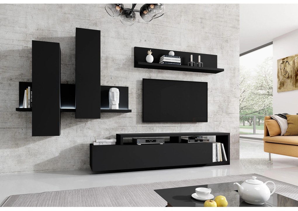 Mobilier living Bilsby Typ 09 (negru + negru mat). 1030549