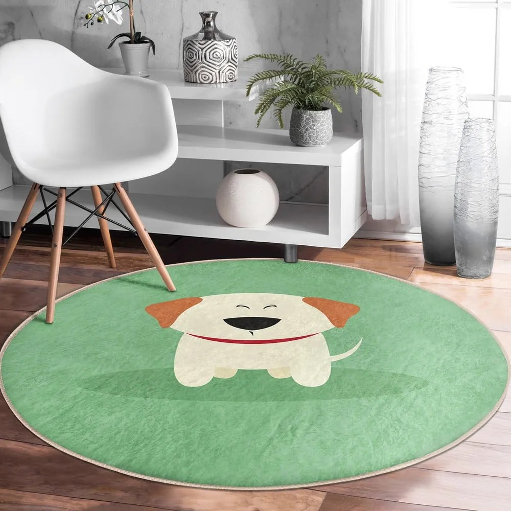 Covor rotund pentru copii verde ø 100 cm Comfort – Mila Home