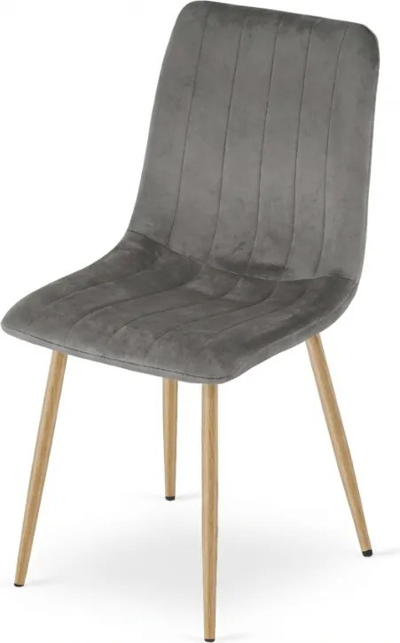 Scaun din catifea gri LAVA PEWTER GREY
